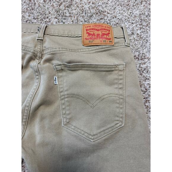 Levi's 512 Men's Jeans/Pants size 33X30; Slight Taper Fit; Tan Denim - Picture 10 of 14
